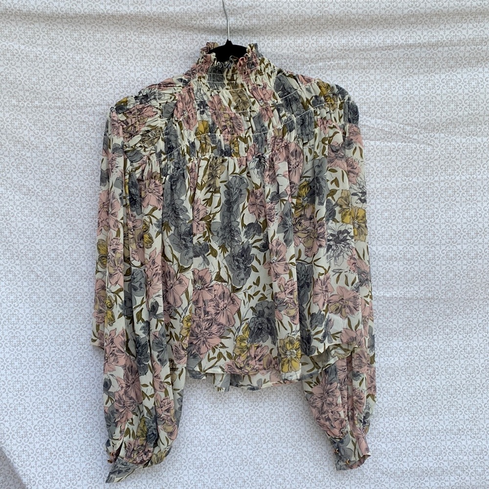 Vici dolls floral blouse, ivory, FINAL SALE.